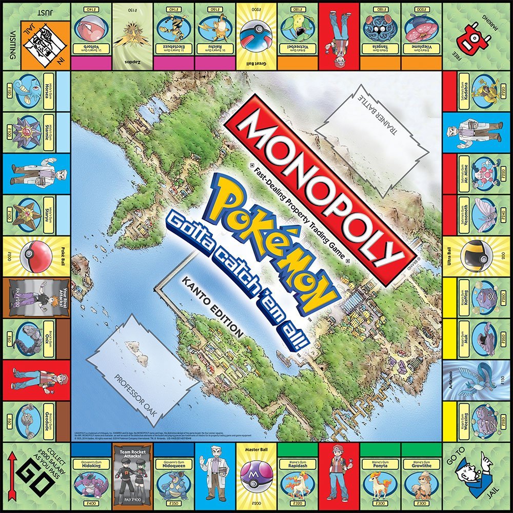 monopoly pokemon tablero